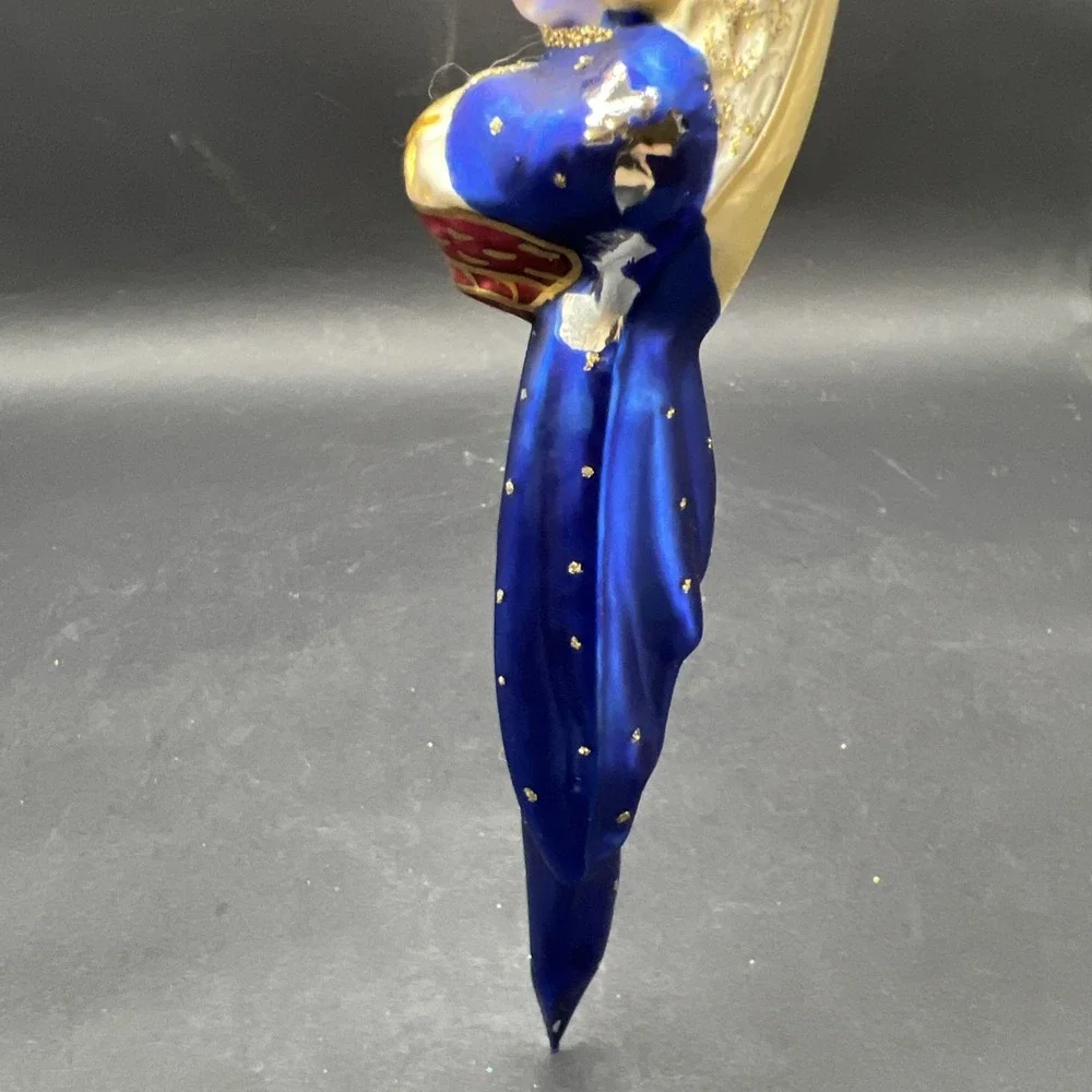 Vintage Christmas Christborn Germany Hand-Blown Glass Angel Icicle Ornament